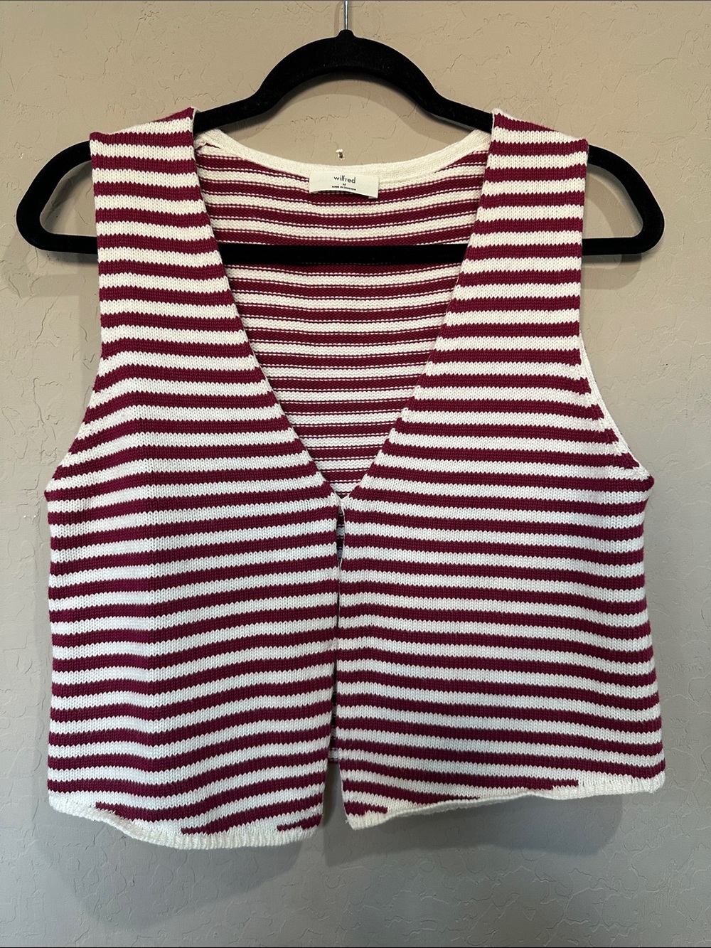 Wilfred Red & White Striped V-Neck Knit Tank
